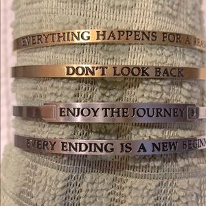 NWOT Beautiful inspirational quote cuff bracelets